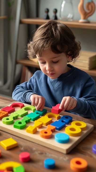 Child learning and developing with support