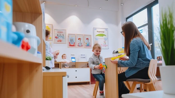 Child at pediatric care facility